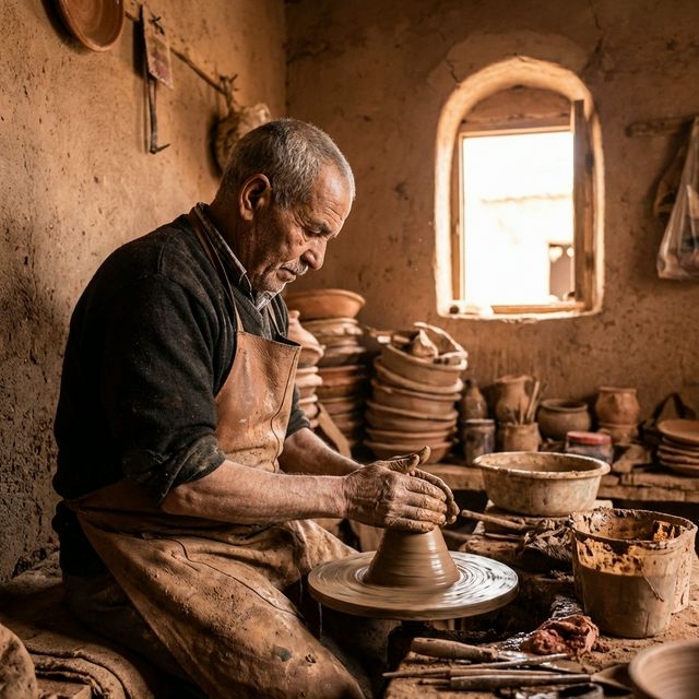 Artisan marocain au travail, digitalisé par Morocco Web Service