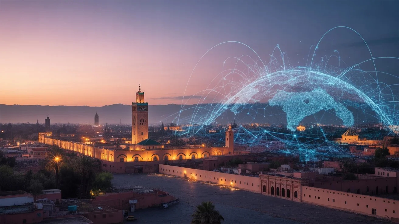 Vue de Marrakech, ville d'ancrage de notre agence digitale marocaine.